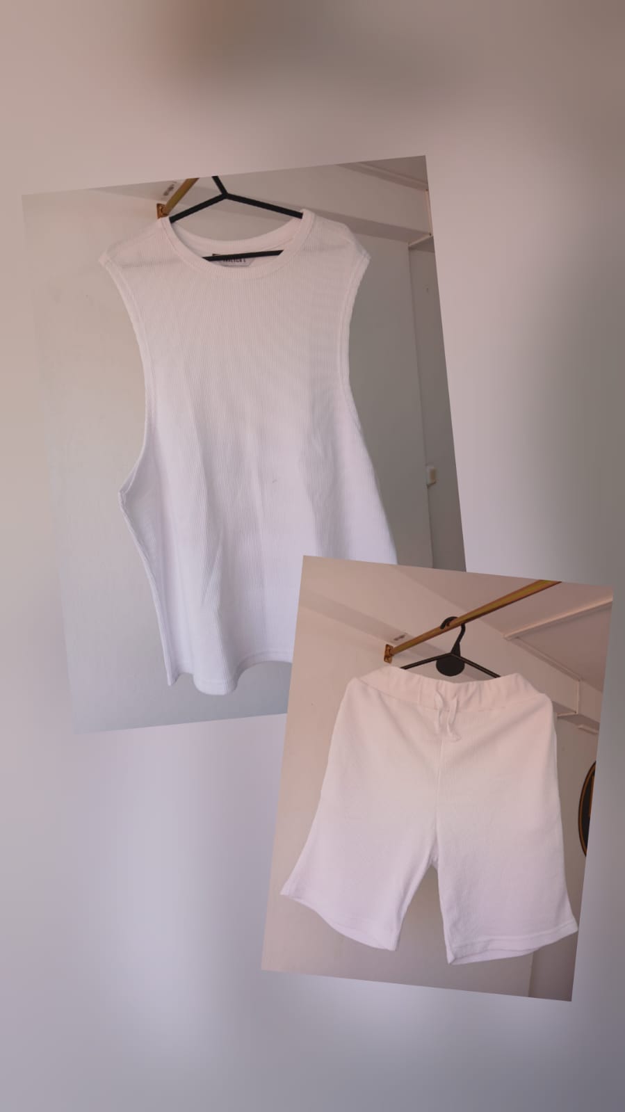 CONJUNTO BREMEL CON MUSCULOSA BLANCO -L