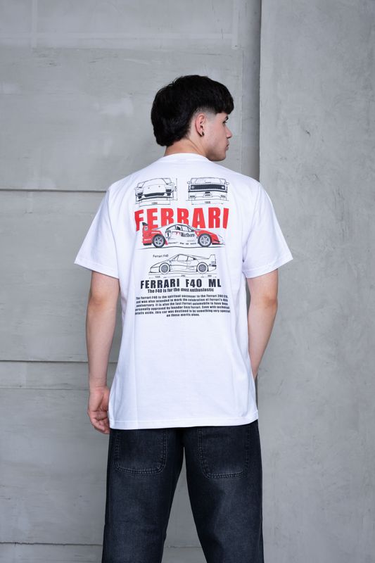 REMERA BLANCA FERRARI XXL-L