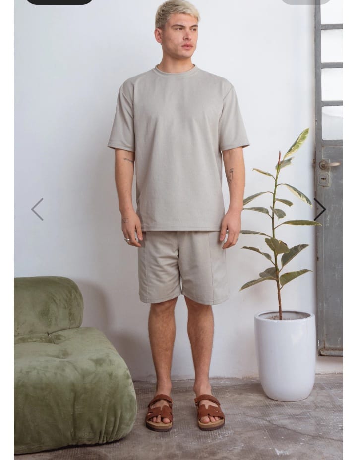 CONJUNTO BREMEL NATURAL / BLANCO  M-L X2